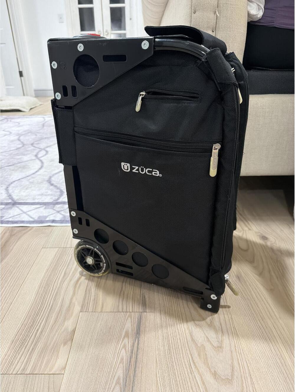 ZÜCA Black Rolling Carry-On Travel Bag with Telescoping Handle